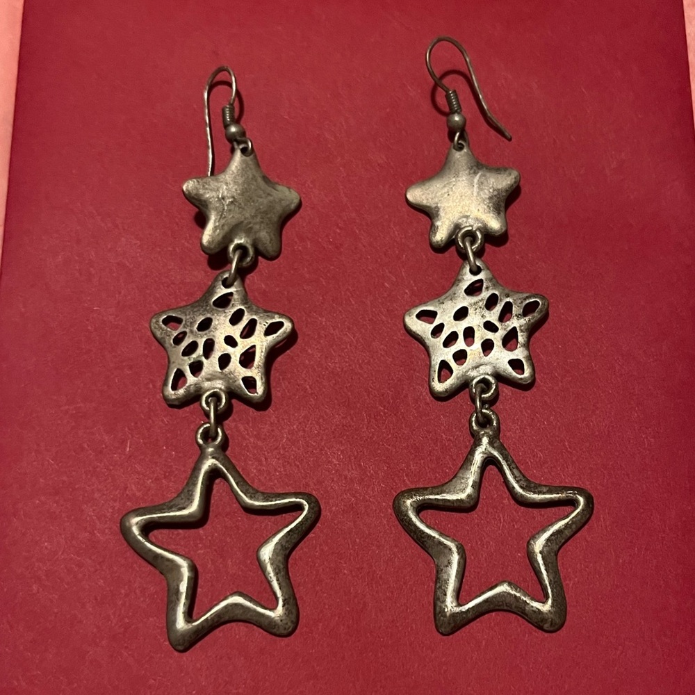 Long Star Dangle Earrings